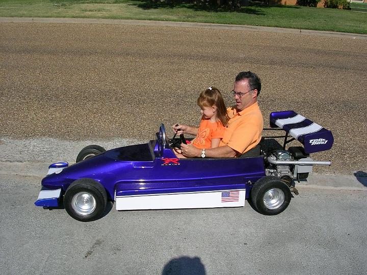 Pa and Keely going for a ride.JPG